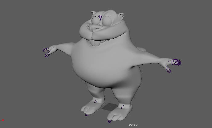 Beaver cartoon Low-poly 3D model_1