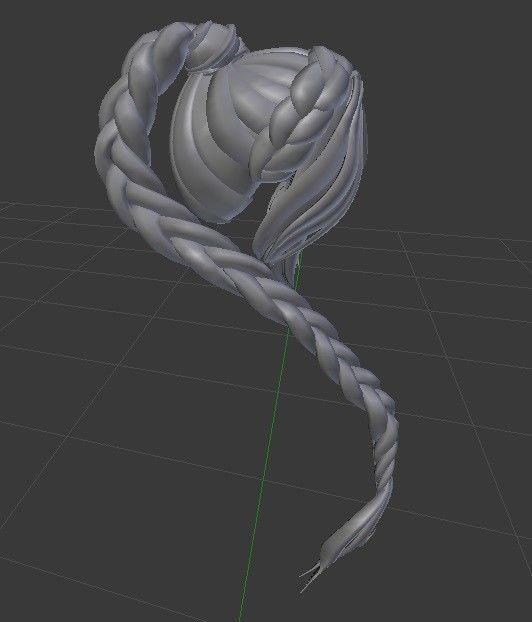 Koreen Female hair style 3d rigged 3D model  3D model_4