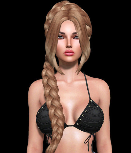 Koreen Female hair style 3d rigged 3D model  3D model