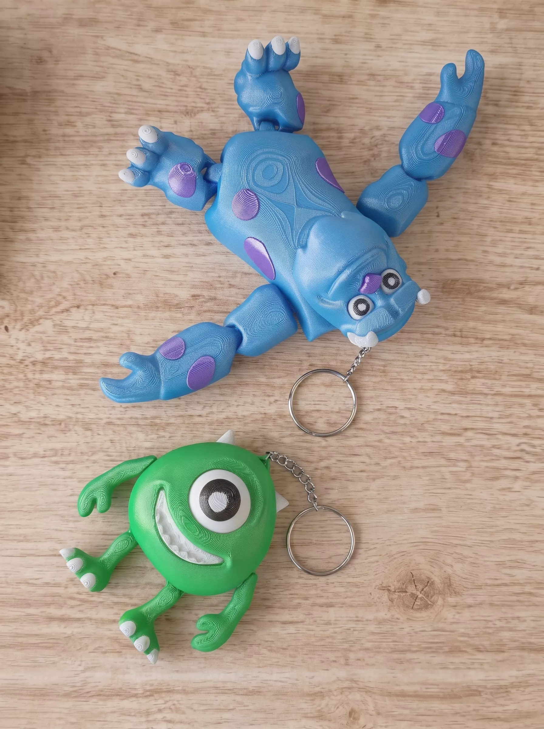 Mike Wazowski Sullivan Articulated Fidget Toy Keychain 3D print model