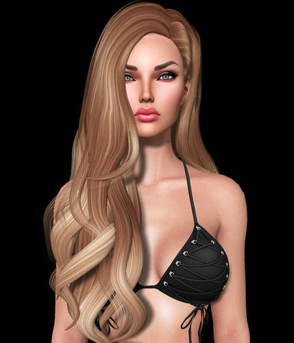Lara Female hair style 3d rigged 3D model  Low-poly 3D model