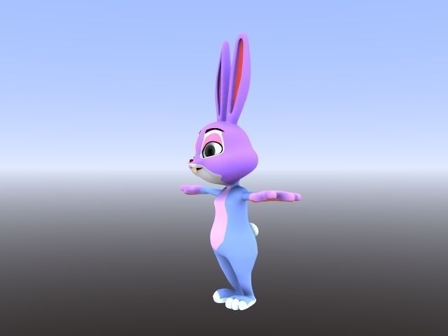 RABBIT cartoon  Low-poly 3D model_3