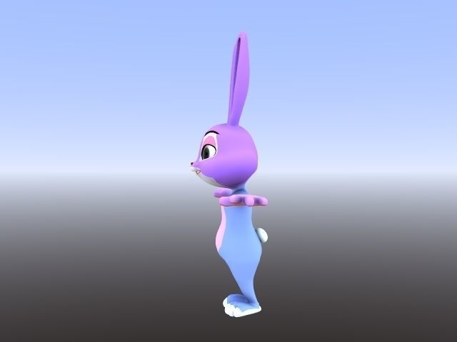 RABBIT cartoon  Low-poly 3D model_4
