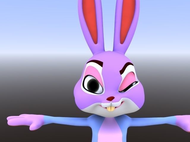 RABBIT cartoon  Low-poly 3D model_18