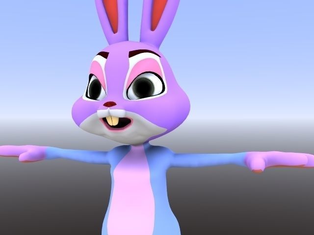 RABBIT cartoon  Low-poly 3D model_12