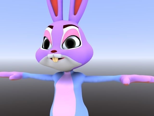 RABBIT cartoon  Low-poly 3D model_11