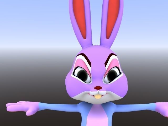 RABBIT cartoon  Low-poly 3D model_14