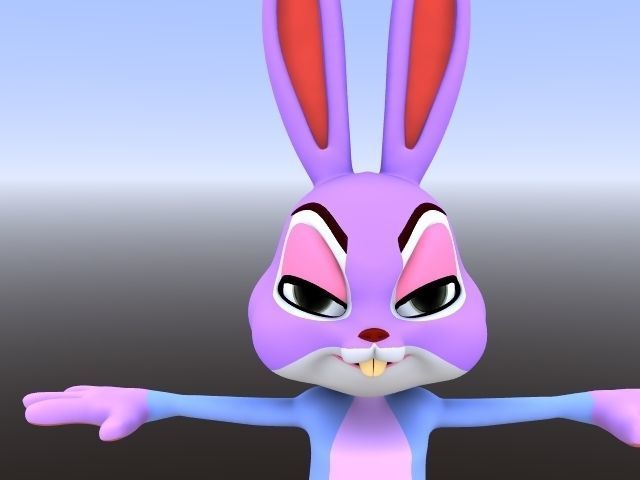RABBIT cartoon  Low-poly 3D model_13