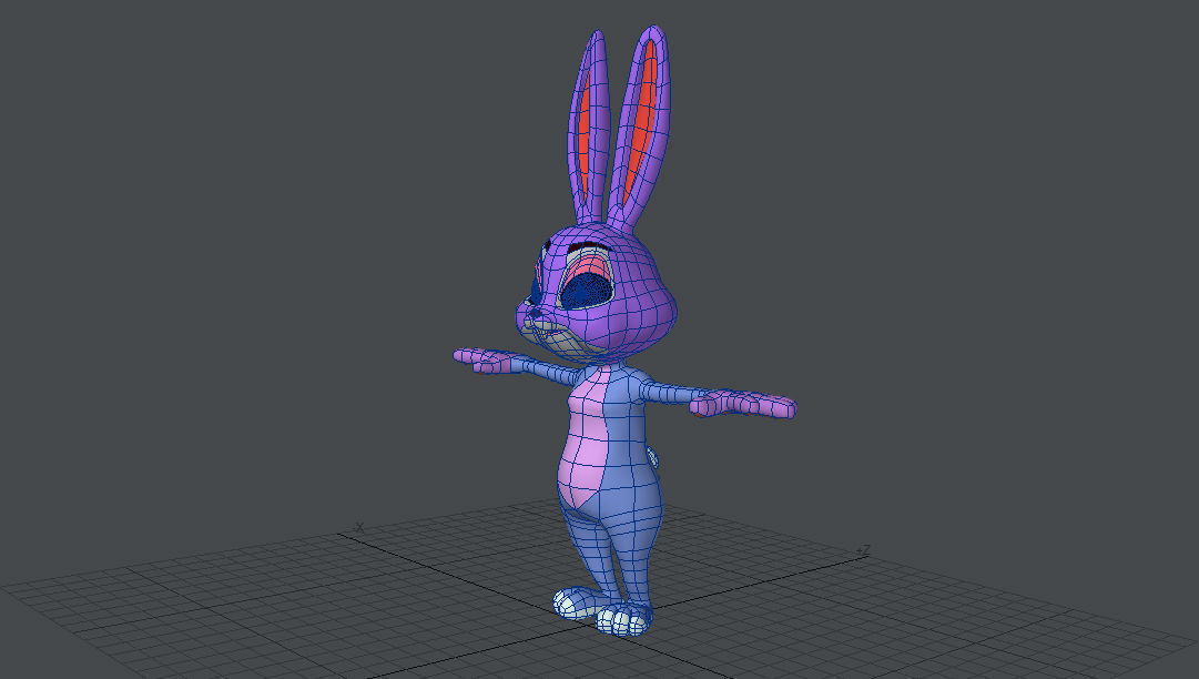 RABBIT cartoon  Low-poly 3D model_20