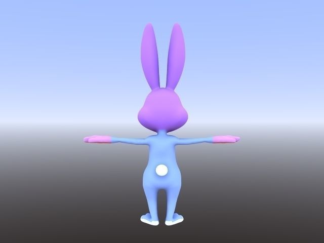 RABBIT cartoon  Low-poly 3D model_6