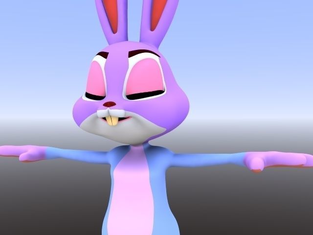 RABBIT cartoon  Low-poly 3D model_9