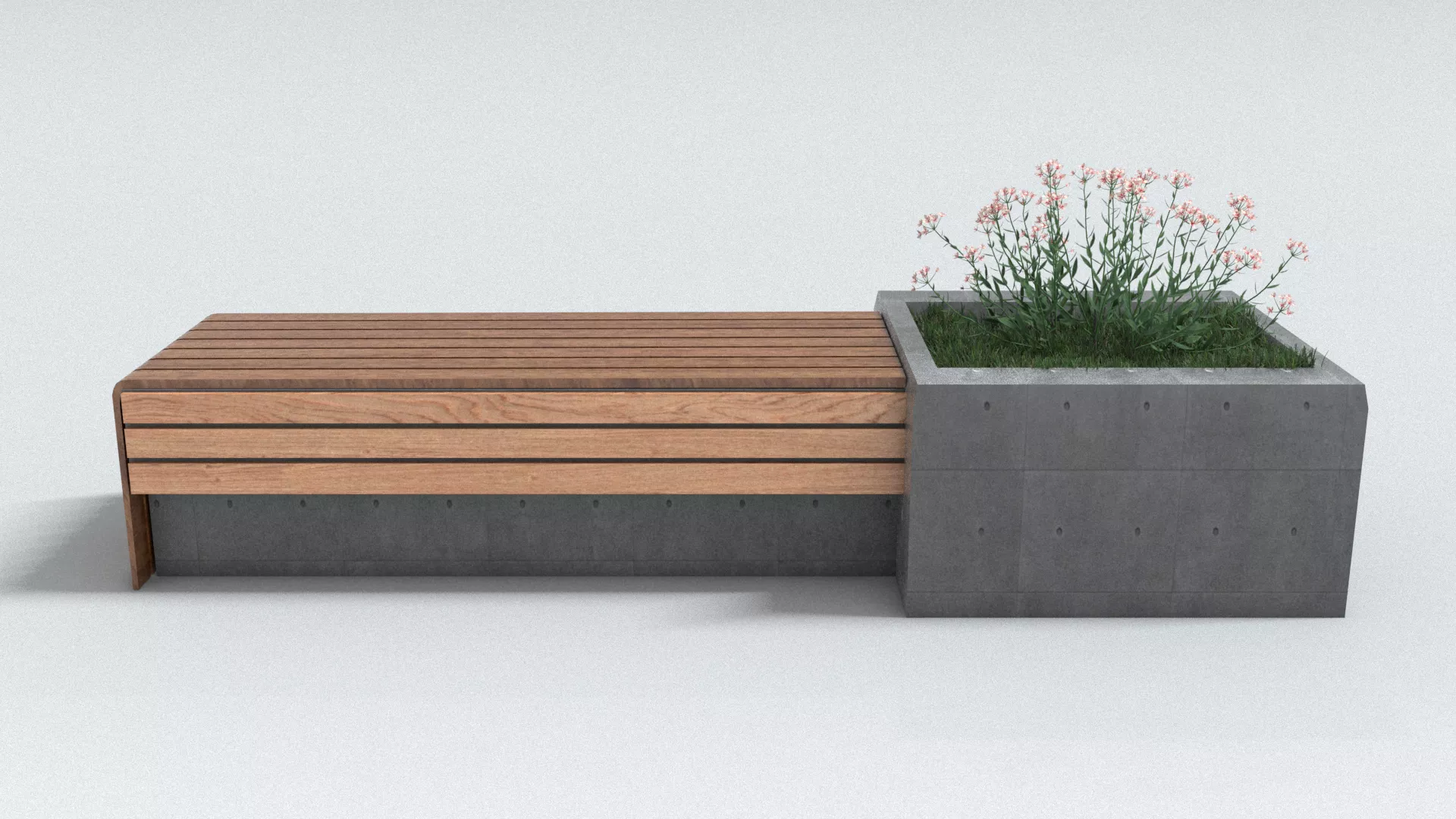 laos Street Bench 3D model