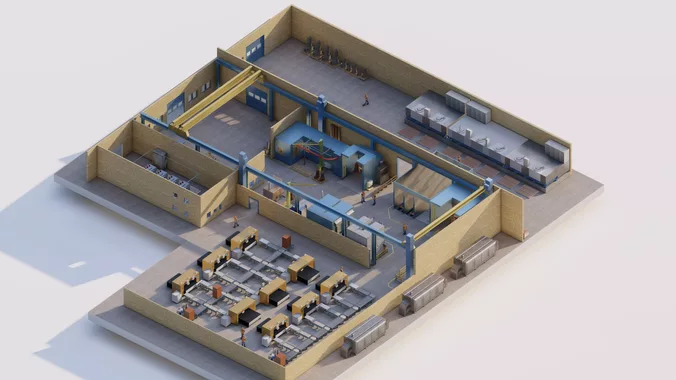 Industrial Factory Complex 3D Model-Detailed Architecture