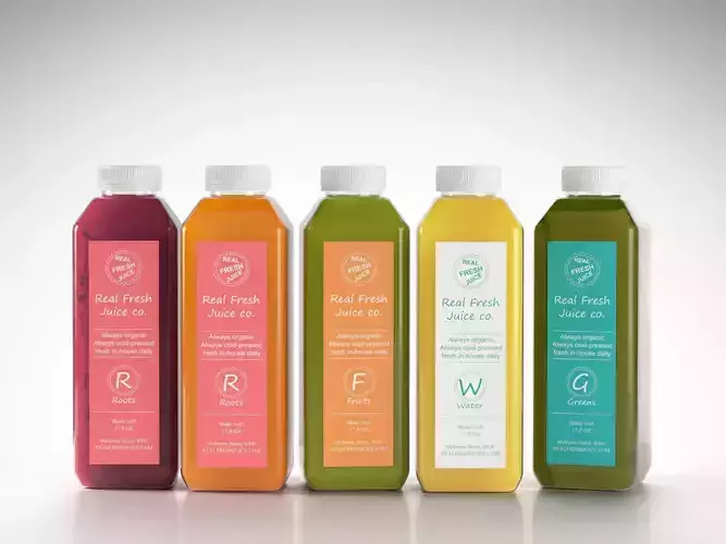 Juice Bottles 02 3D model