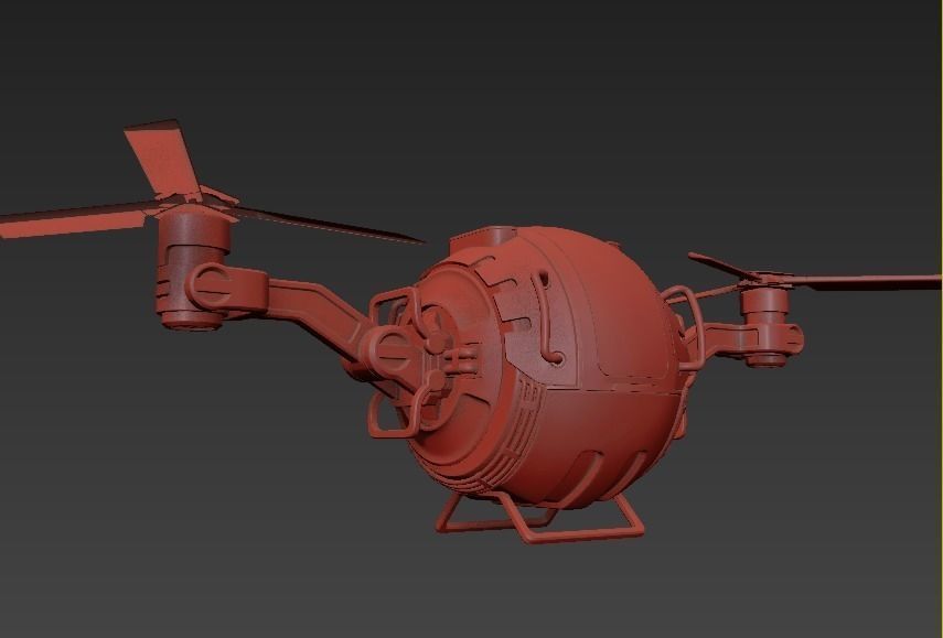  Futuristic Cargo Drone realistic 3d model vray 3D model_3