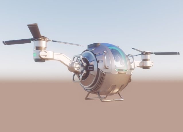  Futuristic Cargo Drone realistic 3d model vray 3D model_0