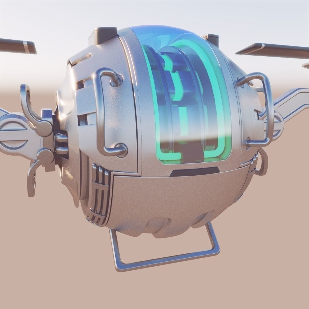 Futuristic Cargo Drone realistic 3d model vray 3D model_2