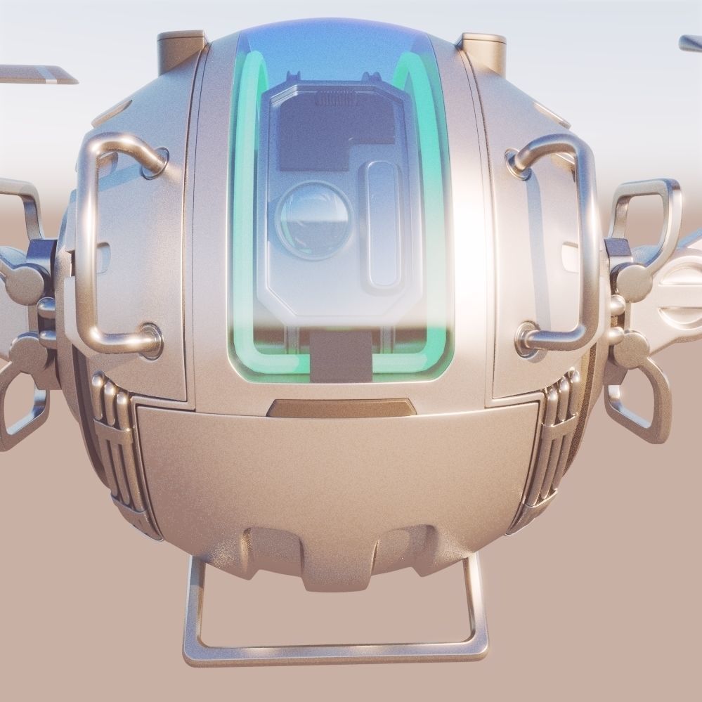  Futuristic Cargo Drone realistic 3d model vray 3D model_5