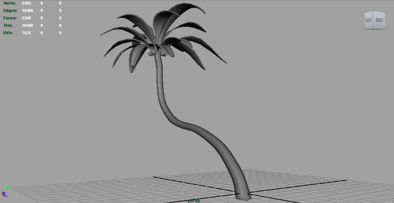 Palm tree 2 Low-poly 3D model_9