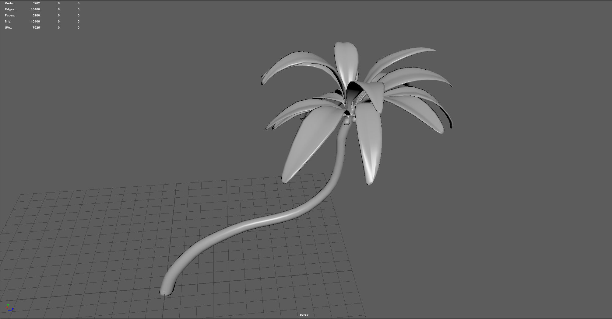 Palm tree 2 Low-poly 3D model_3
