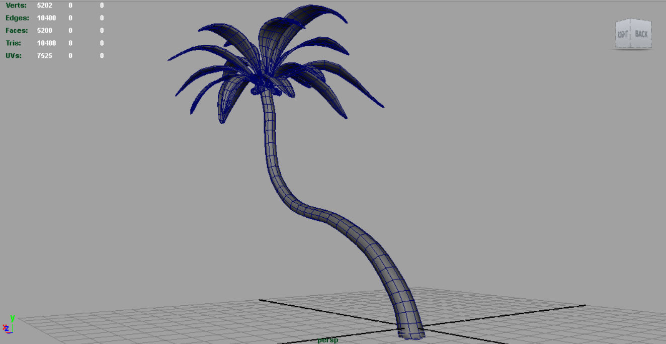 Palm tree 2 Low-poly 3D model_10