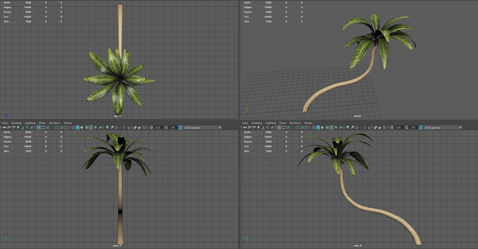 Palm tree 2 Low-poly 3D model_5