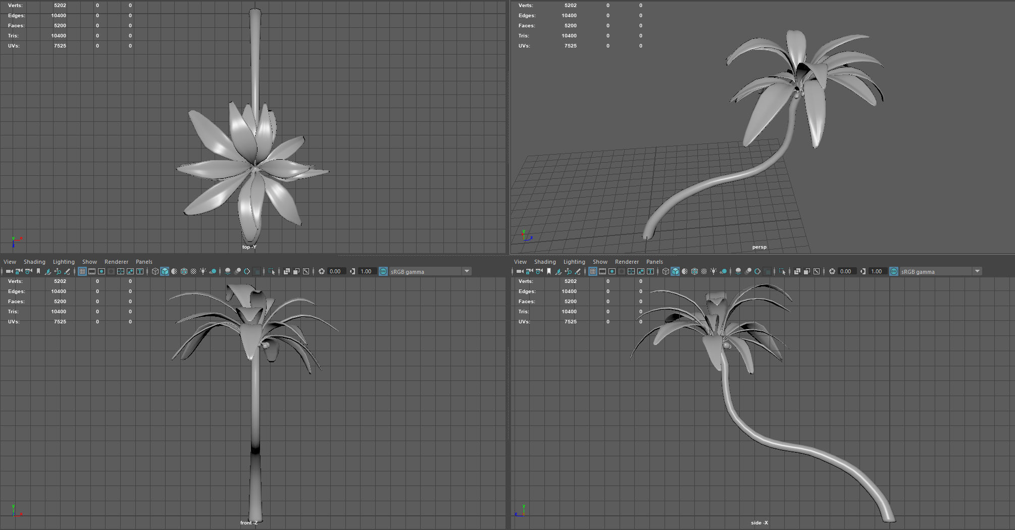 Palm tree 2 Low-poly 3D model_6