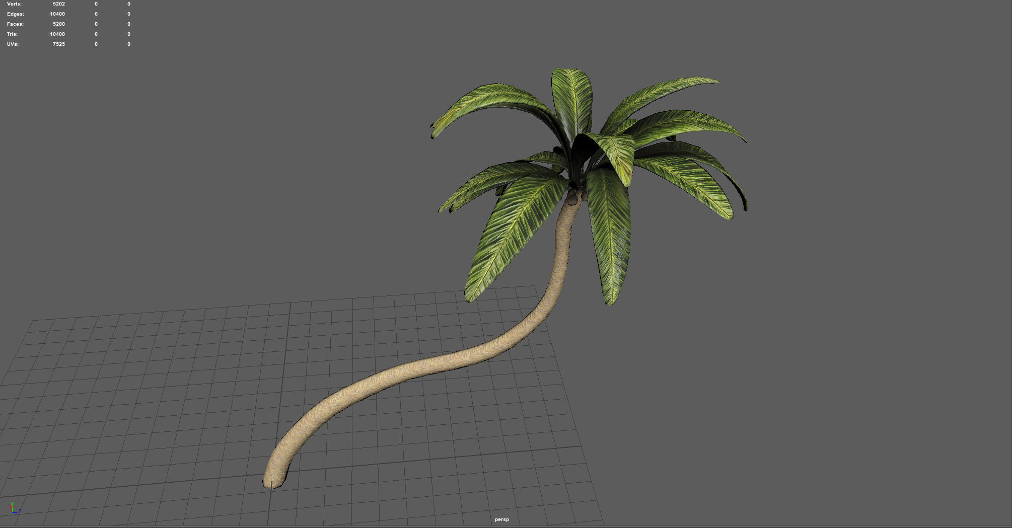 Palm tree 2 Low-poly 3D model_2