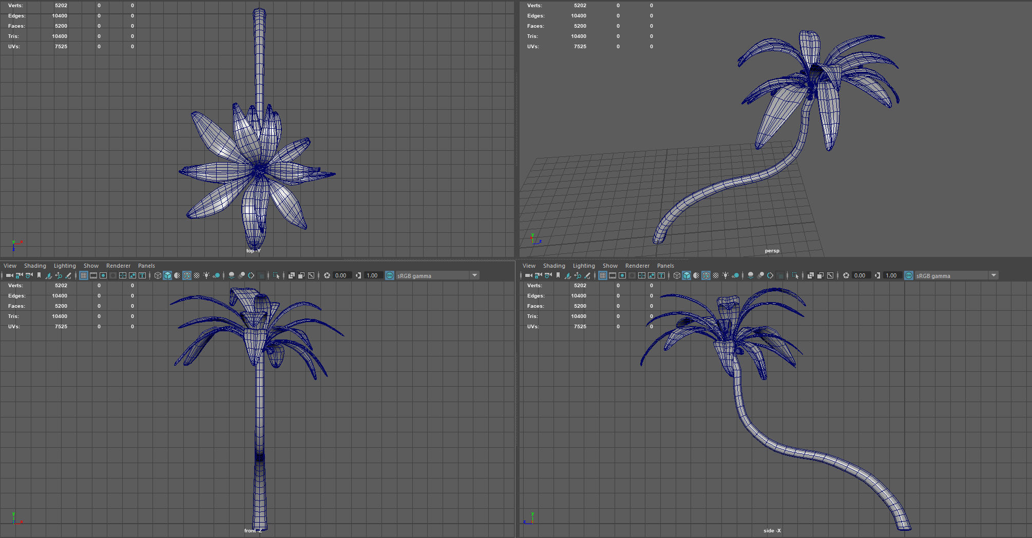Palm tree 2 Low-poly 3D model_7