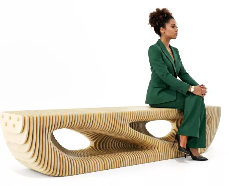 Zebulun Bench low poly 3d model CNC Cut Parametric Bench 3D print model