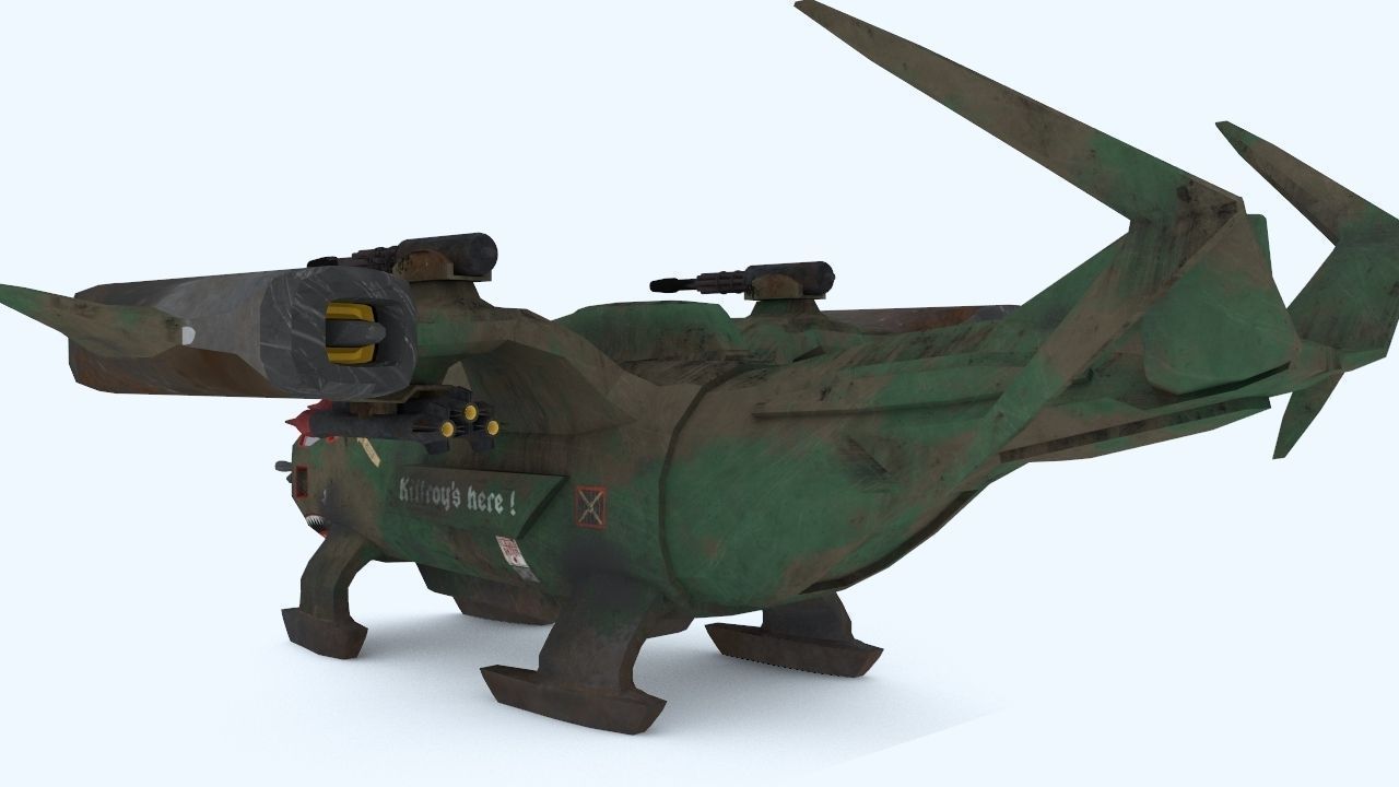 Sci-fi dropship Low-poly 3D model_4