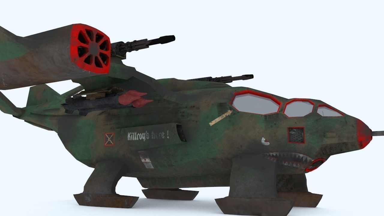 Sci-fi dropship Low-poly 3D model_3