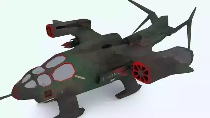Sci-fi dropship Low-poly 3D model