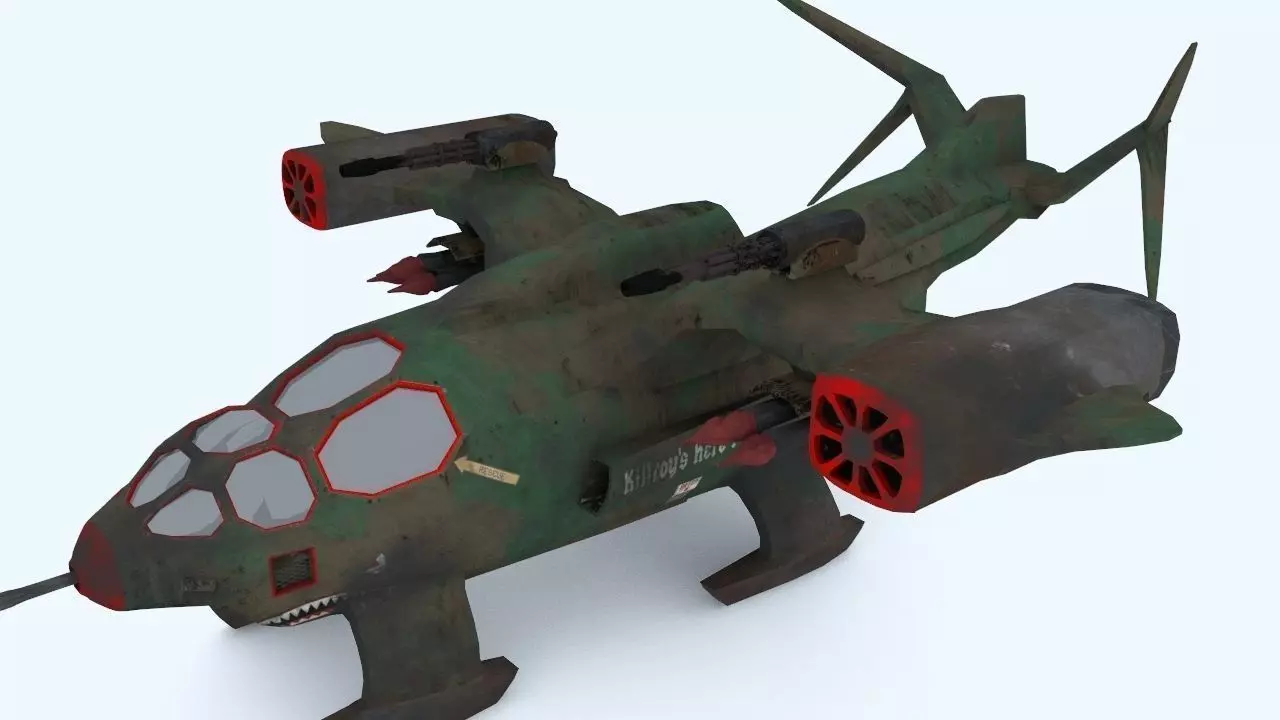 Sci-fi dropship Low-poly 3D model_0