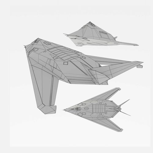 Lockheed F-117 Knighthawk Stealth fighter bomber Low-poly 3D model