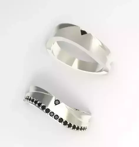 Fashion engagement rings 3D print model