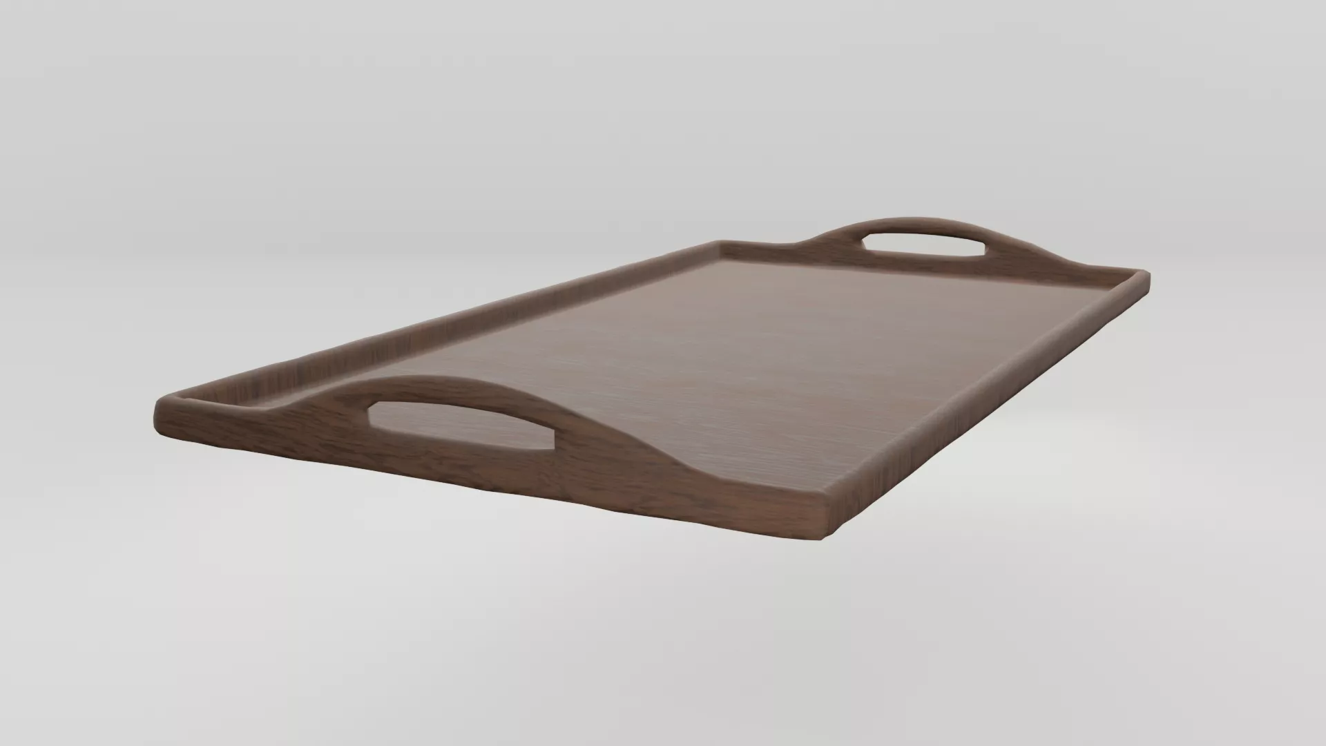 Wooden serving tray Low-poly 3D model