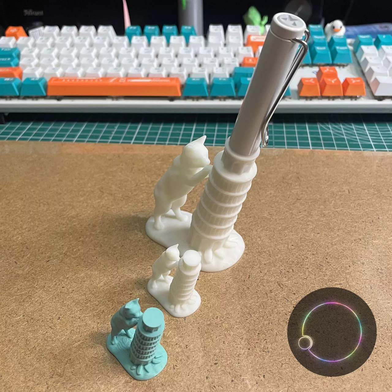 Cat Pushing The Leaning Tower of Pisa - Pen or Candle Holder 3D print model