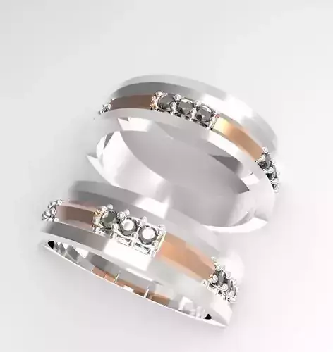  Two colors engagement Rings 2