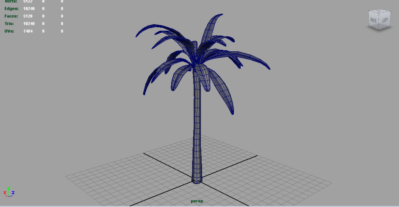 Palm tree Low-poly 3D model_6