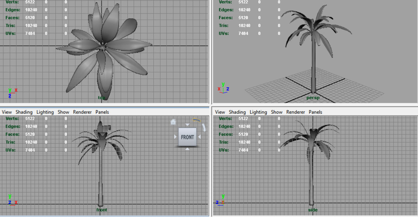 Palm tree Low-poly 3D model_7