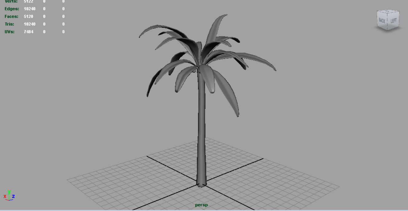 Palm tree Low-poly 3D model_4