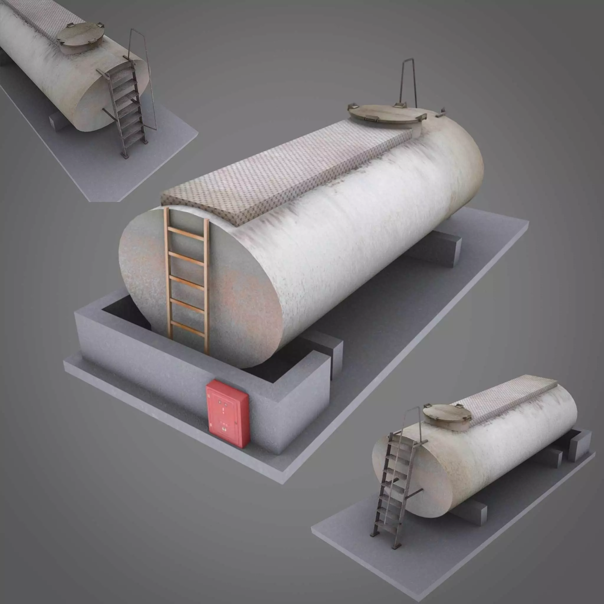 tank at industrial plant depot Low-poly 3D model