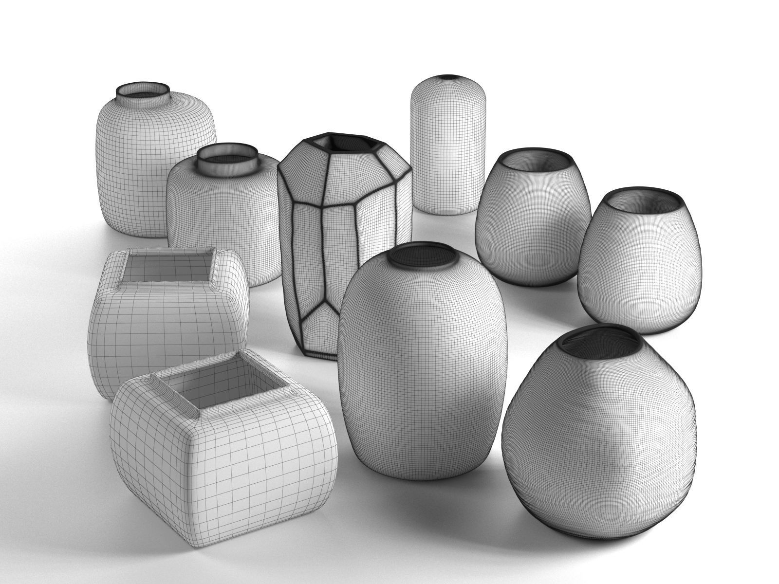 Vase set 07 3D model_1