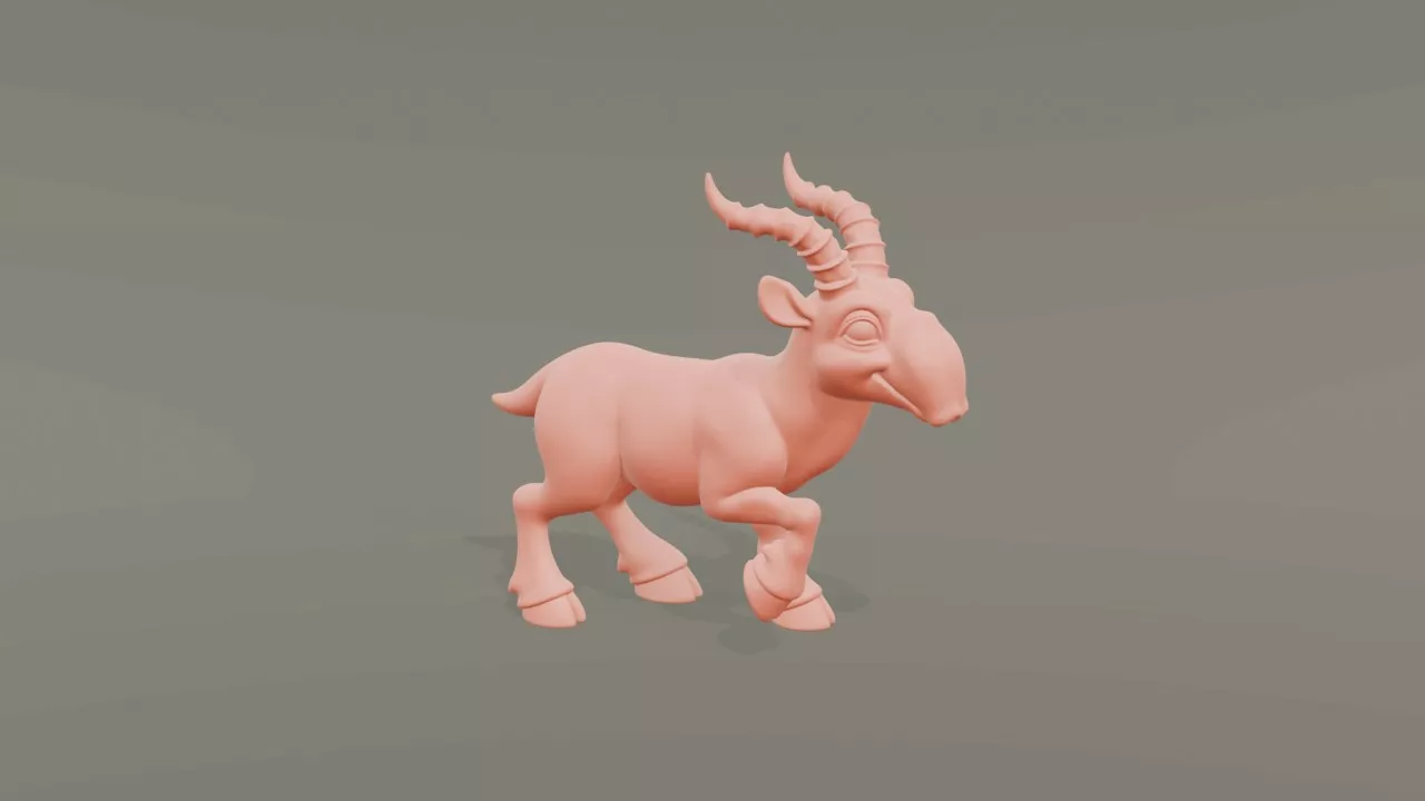 Cartoon Saiga 3D print model