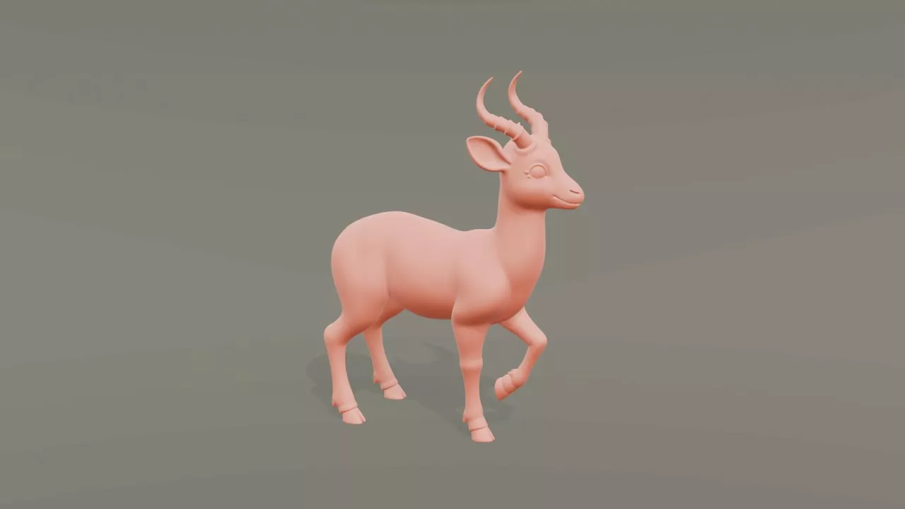 Cartoon Reedbuck 3D print model