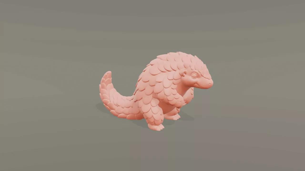 Cartoon Pangolin 3D print model