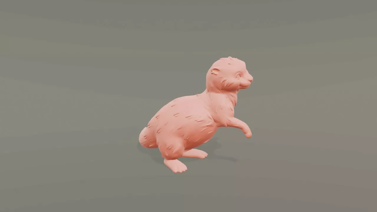 Cartoon Otter 3D print model