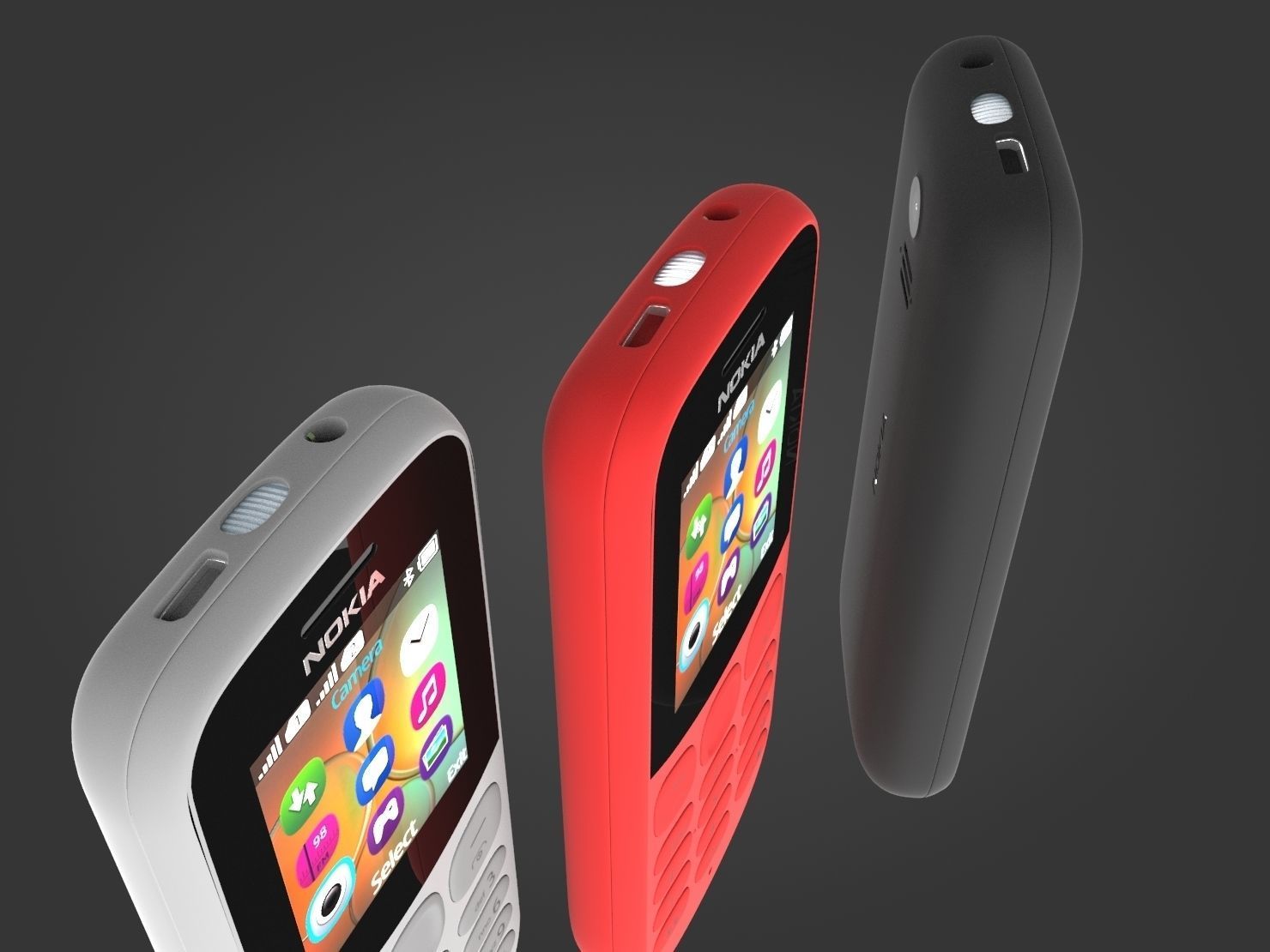 Nokia 130 2017 all colors 3D model_3