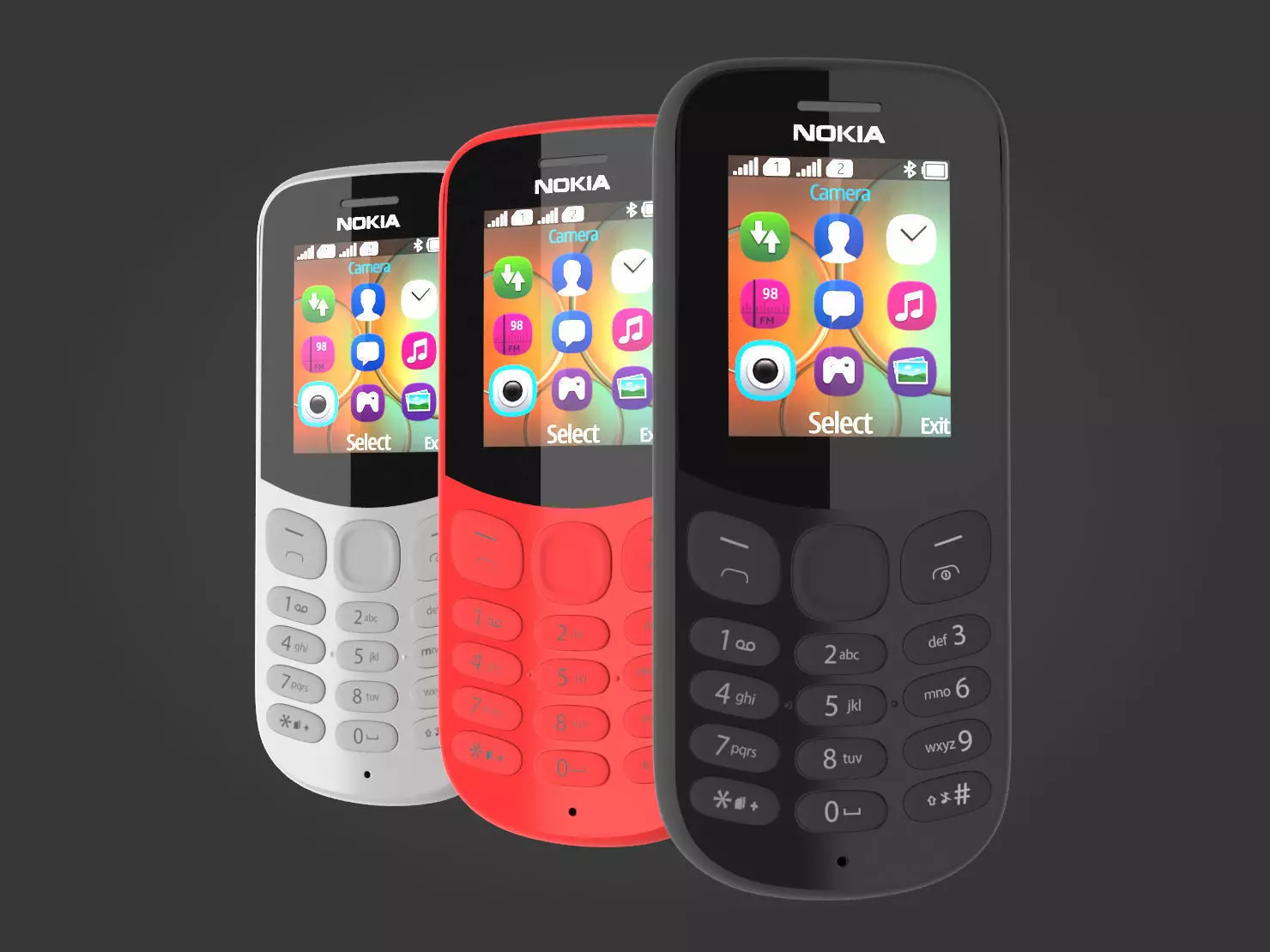 Nokia 130 2017 all colors 3D model_0